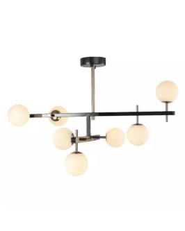 Plafon de Sobrepor Romai Ori 85x50cm Metal e Vidro Onix e Dourado  - Foto 1