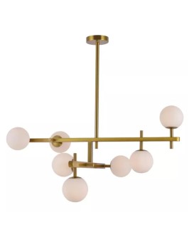 Plafon de Sobrepor Romai Ori 85x50cm Metal e Vidro Dourado - Foto 1