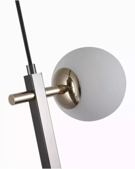 Pendente Romai Desa Ø24x50cm Metal e Vidro Onix e Dourado - Foto 2