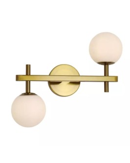 ARANDELA DE PAREDE ROMAI 34x36x15CM METAL E VIDRO DOURADO E FOSCO - Foto 1