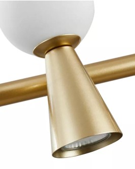 PENDENTE TEAS DICROICA PAR16 HALOPIN 20X80CM METAL E VIDRO DOURADO FOSCO - Foto 2