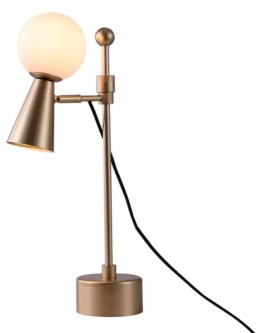 LUMINÁRIA DE MESA TEAS DICROICA PAR16 HALOPIN 43XØ10CM METAL E VIDRO DOURADO FOSCO - Foto 1