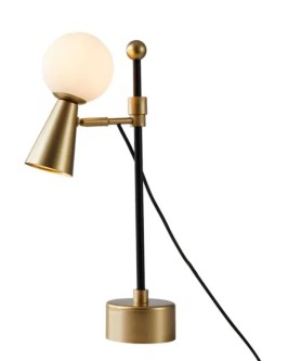 LUMINÁRIA DE MESA TEAS DICROICA PAR16 HALOPIN 43XØ10CM METAL E VIDRO DOURADO FOSCO E PRETO - Foto 1