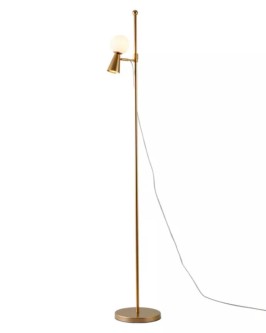 LUMINÁRIA DE CHÃO PISO TEAS DICROICA PAR16 HALOPIN 163XØ25CM METAL E VIDRO DOURADO FOSCO - Foto 1