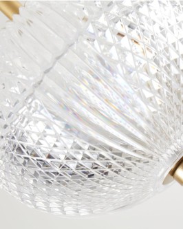 PENDENTE LED LUSE 1 MOD REDONDO 3000K 7W BIVOLT Ø15X22CM METAL E ACRILICO OURO CHAMPANHE - Foto 2