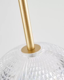 PENDENTE LED LUSE 4 MOD REDONDO 3000K 28W Ø15X60CM METAL ACRÍLICO OURO CHAMPANHE - Foto 2