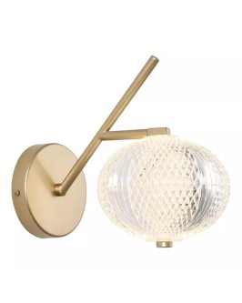 ARANDELA DE PAREDE LED LUSE 3000K 7W 23X15CM METAL E ACRÍLICO OURO CHAMPANHE - Foto 1