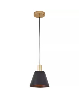 PENDENTE PETTI Ø20x15CM METAL PRETO E DOURADO - Foto 1
