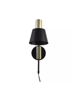 ARANDELA DE PAREDE PETTI 37X12X38CM METAL PRETO E DOURADO - Foto 2