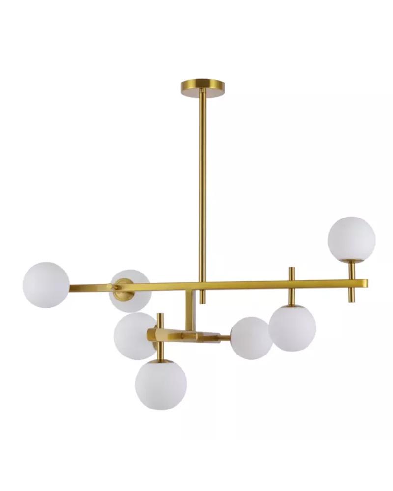Plafon de Sobrepor Romai Ori 85x50cm Metal e Vidro Dourado