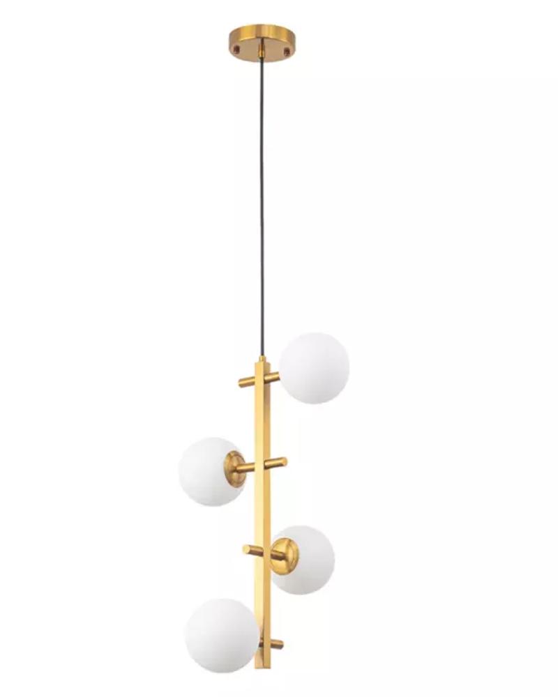 PENDENTE ROMAO DESA Ø24x50CM METAL E VIDRO DOURADO 