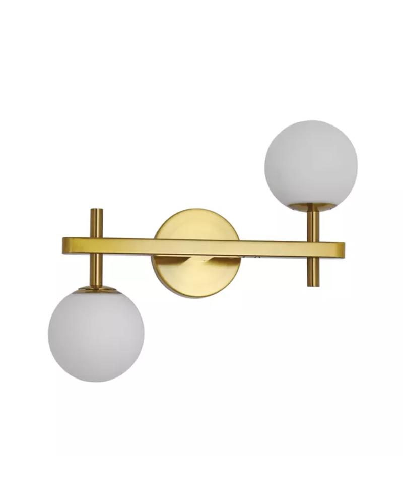 ARANDELA DE PAREDE ROMAI 34x36x15CM METAL E VIDRO DOURADO E FOSCO