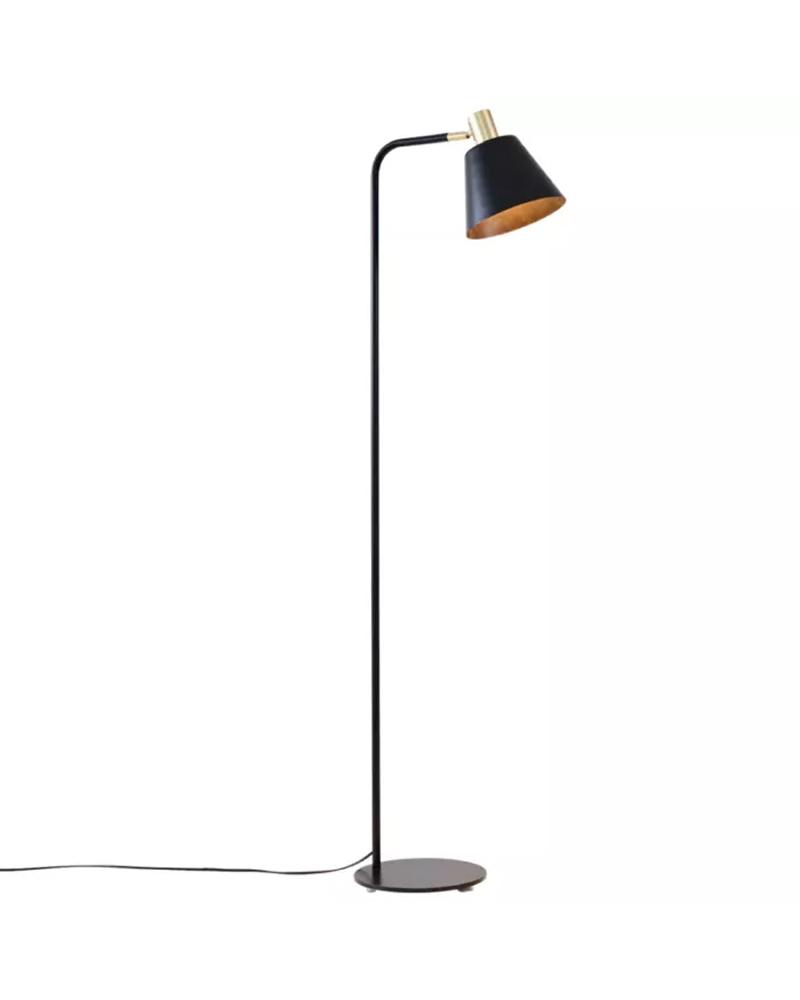 LUMINÁRIA DE CHÃO PISO 140XØ25CM METAL PRETO E DOURADO