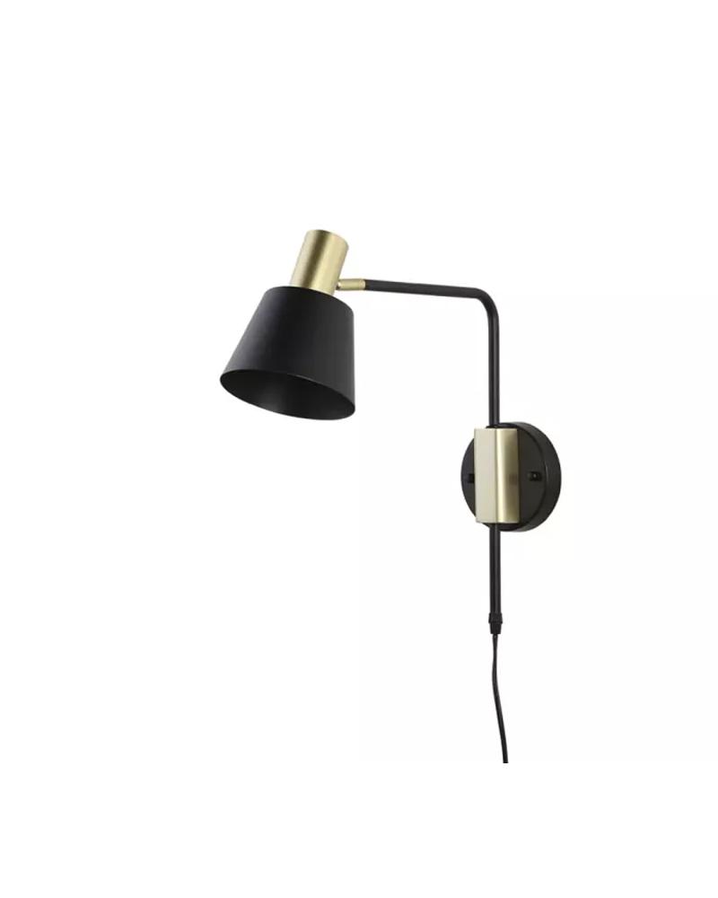 ARANDELA DE PAREDE PETTI 37X12X38CM METAL PRETO E DOURADO