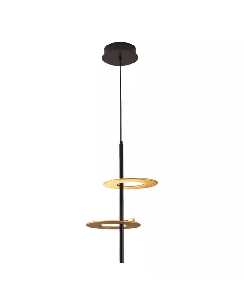 PENDENTE LED KOTE 2 MOD 3000K 20W 47XØ28CM METAL E ALUMINIO PRETO E DOURADO